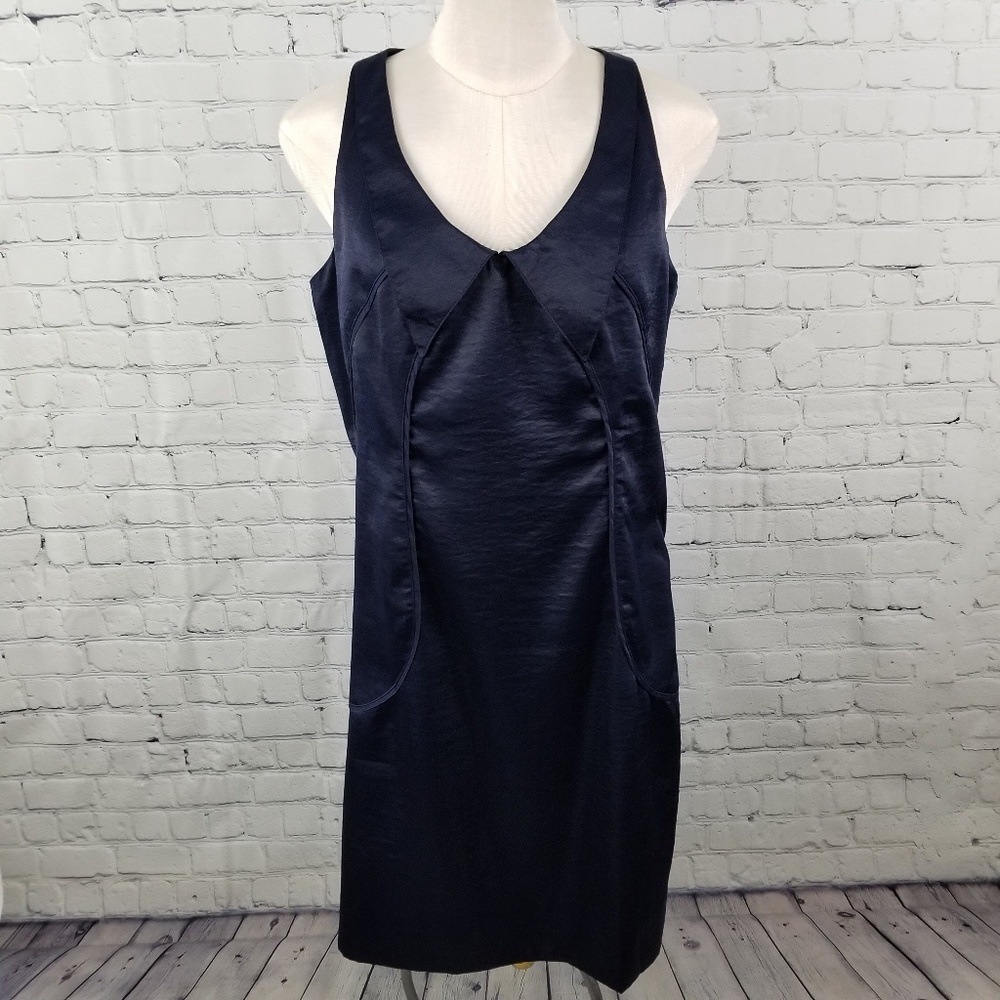 RICHARD CHAI | blue satin racerback dress